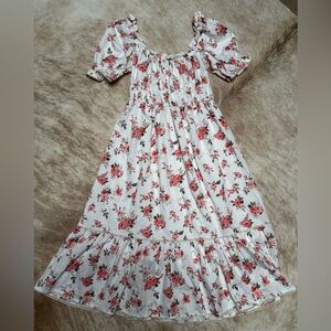 Floral Puff Sleeve Maxi Dress